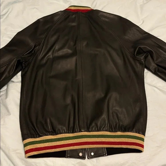 Palm Angels Italy Leather Bomber - Picture 10 of 13